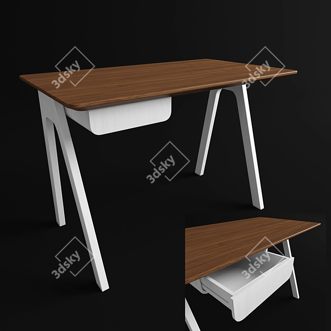 Blu Dot Stash Desk: Sleek Storage Solution 3D model image 1