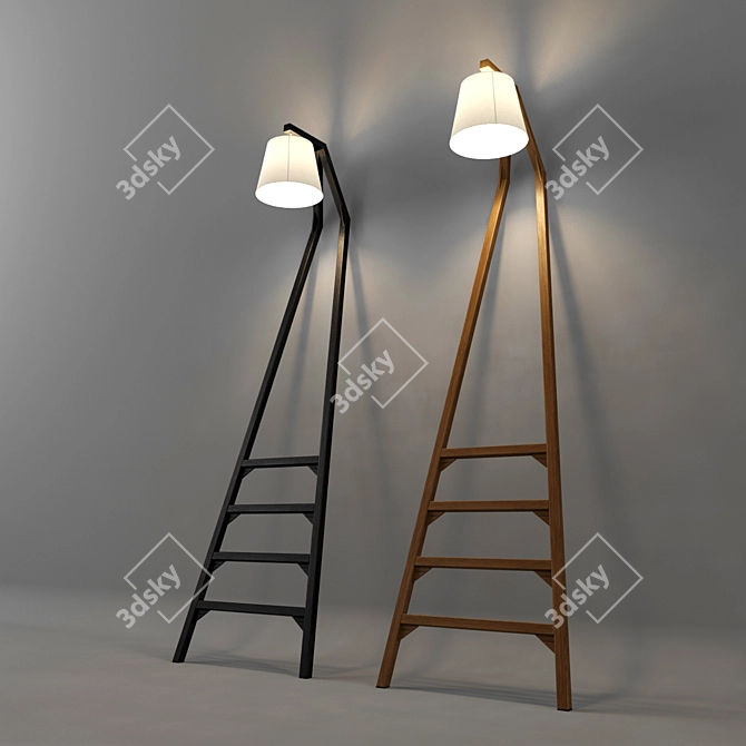 Wooden Staircase Lamp 3D model image 1
