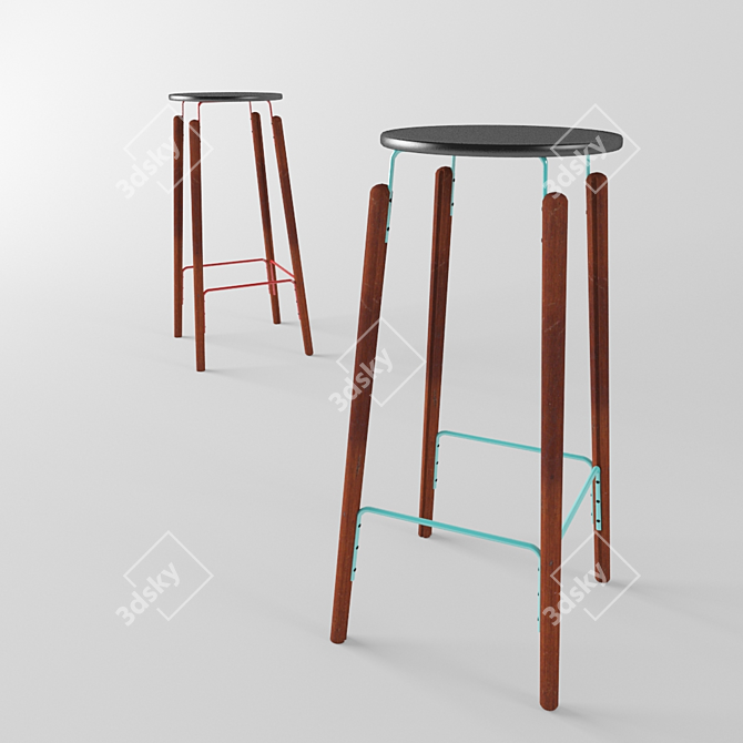 Sleek Stool: Modern Bar Seating 3D model image 1