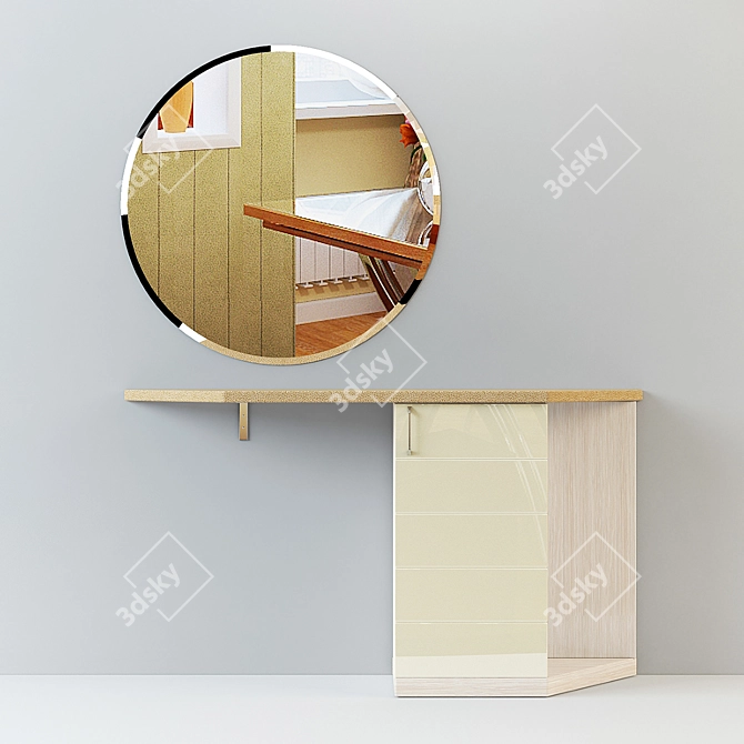 Elegant Vanity Dressing Table 3D model image 1