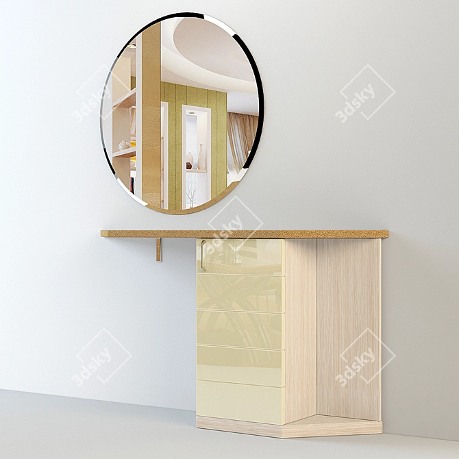 Elegant Vanity Dressing Table 3D model image 2