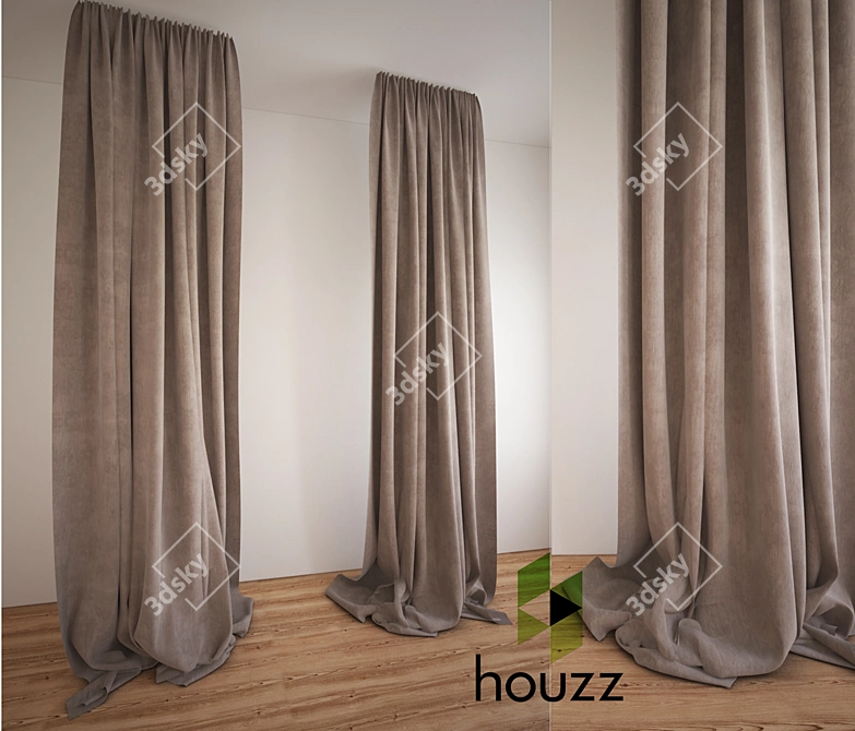 Modern Elegance: Houzz Curtain 3D model image 1