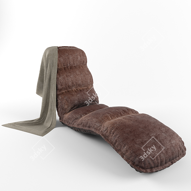 Vintage Leather Lounge Chair 3D model image 1