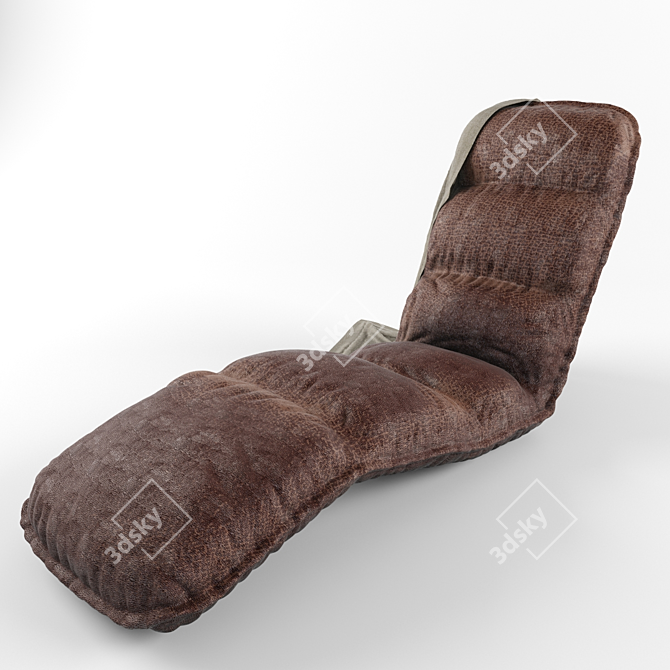 Vintage Leather Lounge Chair 3D model image 2