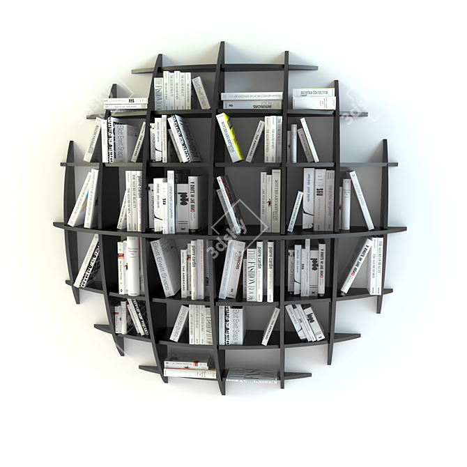 Sleek Wood Bookshelf 3D model image 1