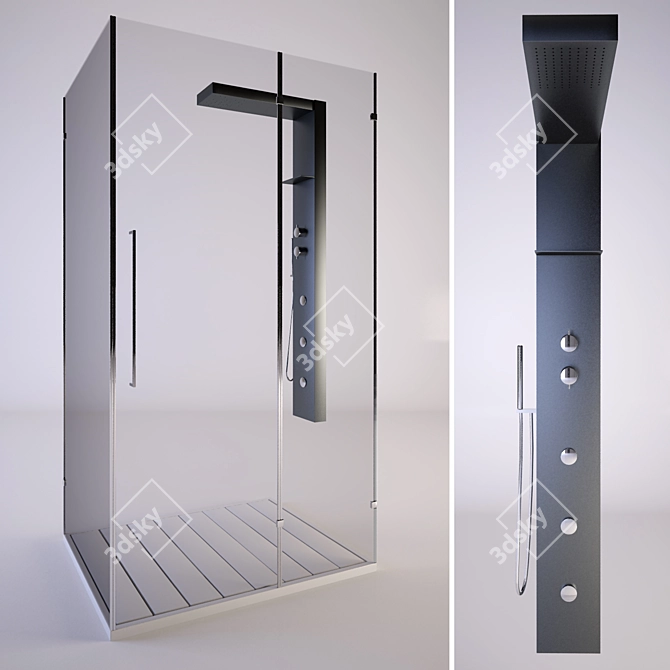 Luxurious Shower Experience: Antonio Lupi 013, Samo Zenith Atelier 01 & Gruppo Treesse Elle easy 160 3D model image 1