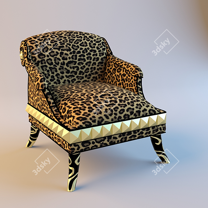 Modern Italian Armchair: COLOMBO STILE 3D model image 1