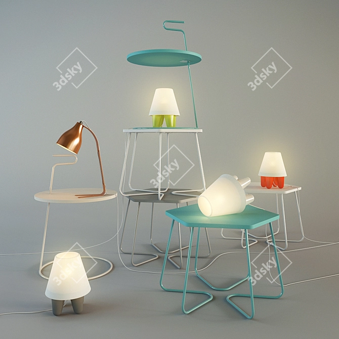 Leitmotiv Mini Set: Perfect for Coffee Tables & Desk Lamps 3D model image 1