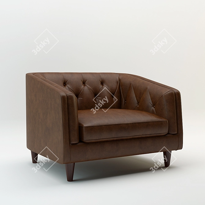 Luxury Leather Armchair: Armchair Loise 3D model image 1