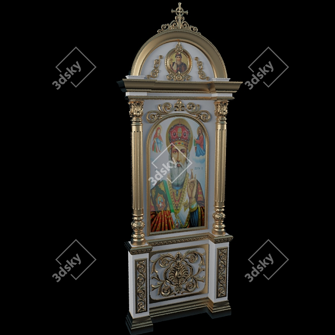 KiO: Minimalistic Russian Orthodox Icon Stand 3D model image 1