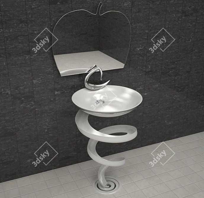 Sleek Designer Sink | Functional & Stylish 3D model image 1