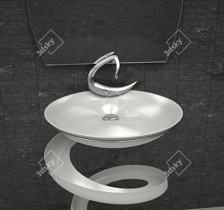 Sleek Designer Sink | Functional & Stylish 3D model image 2