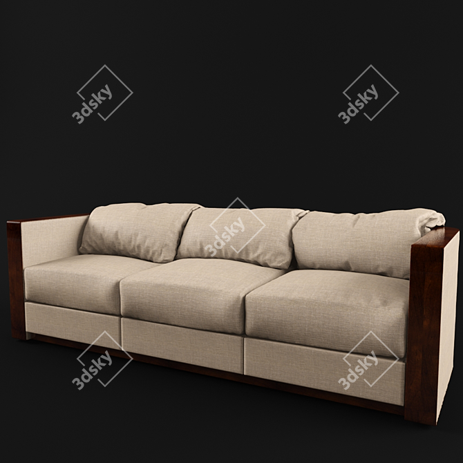 Cozy Fabric Sasamiado Sofa 3D model image 1