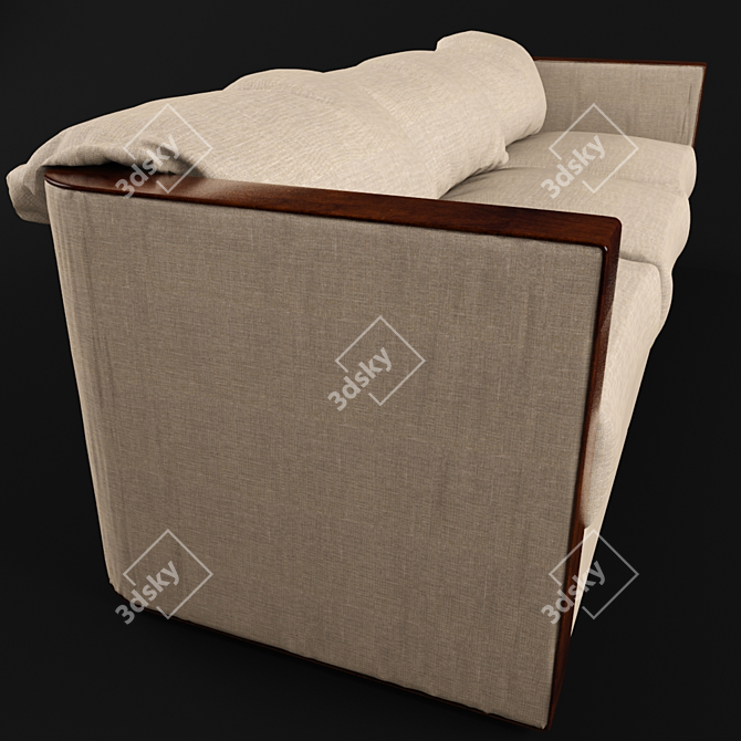 Cozy Fabric Sasamiado Sofa 3D model image 2