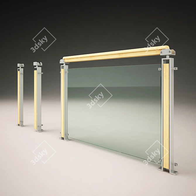 Sleek Railings: Modern Design 3D model image 1