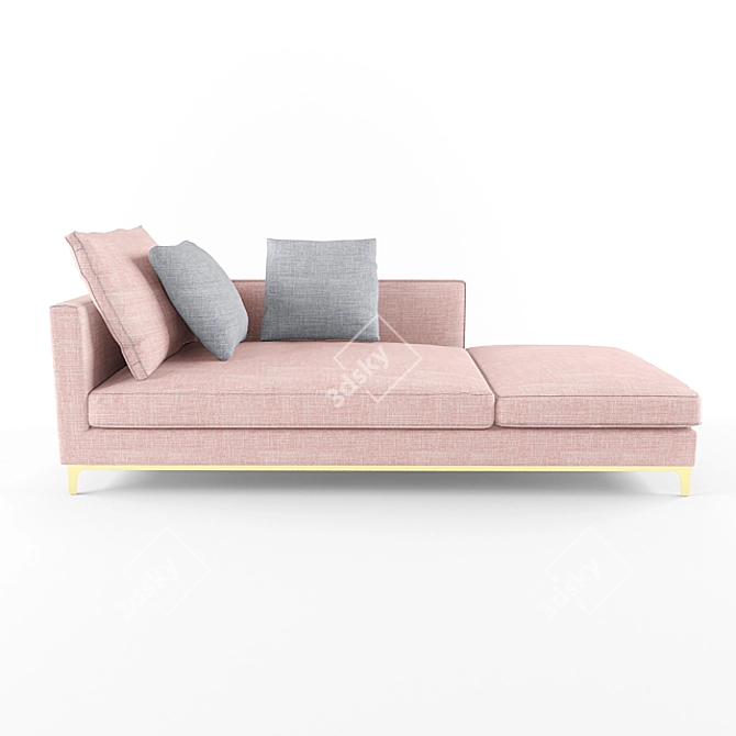 Elegant Luna Couch 3D model image 1