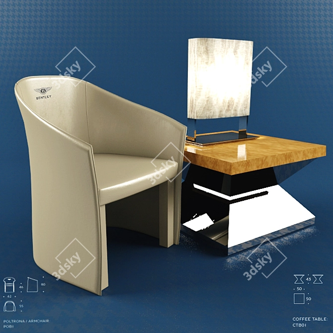 Luxury Bentley Home Chair & Accessories 3D model image 1