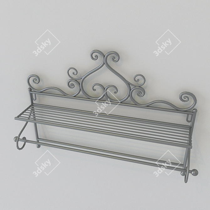 Sturdy Wall-Mounted Shelf 3D model image 1