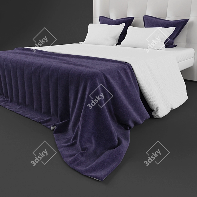 Luxury Linen Bedding Set 3D model image 2