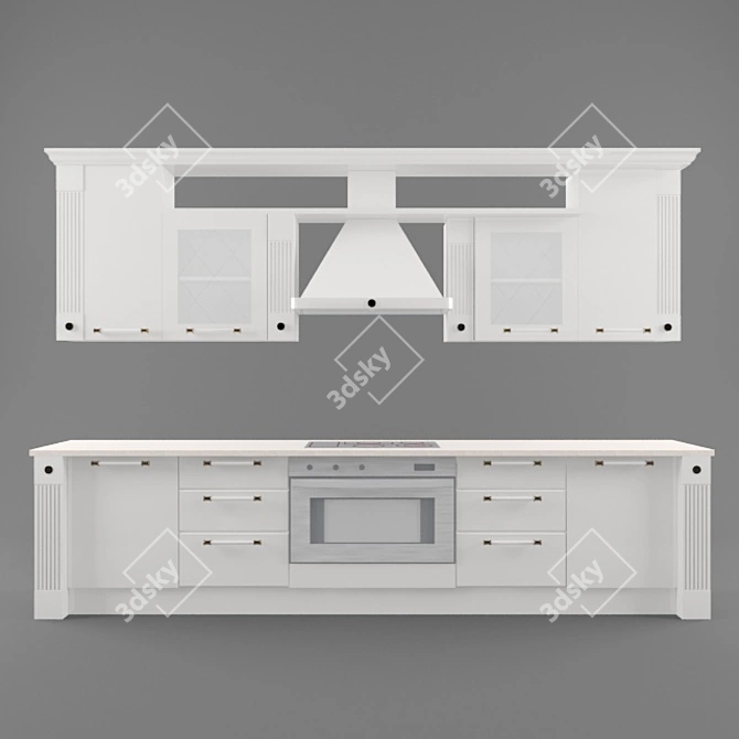 Elegant Baccarat Kitchen: Luxurious and Functional 3D model image 1