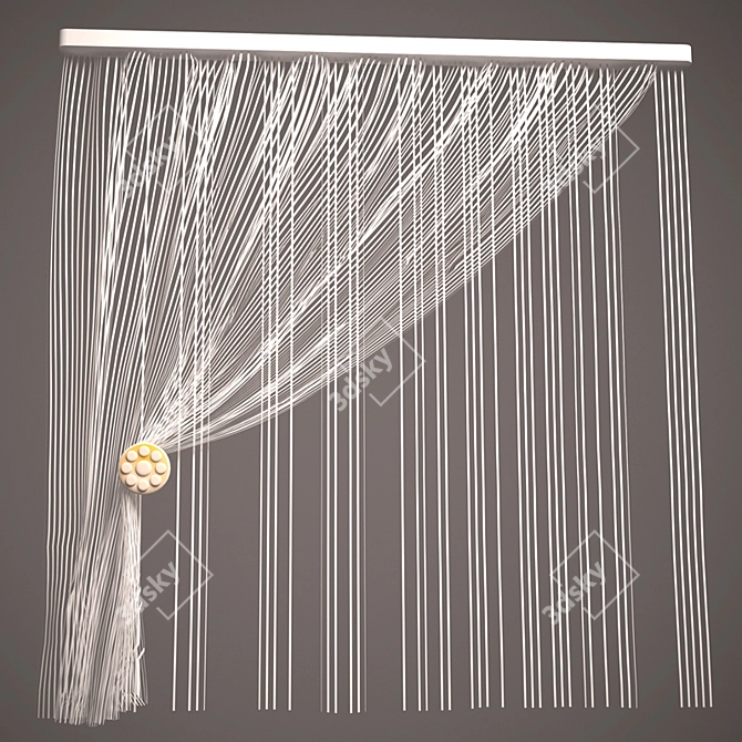 Bohemian Macrame Curtain 3D model image 1