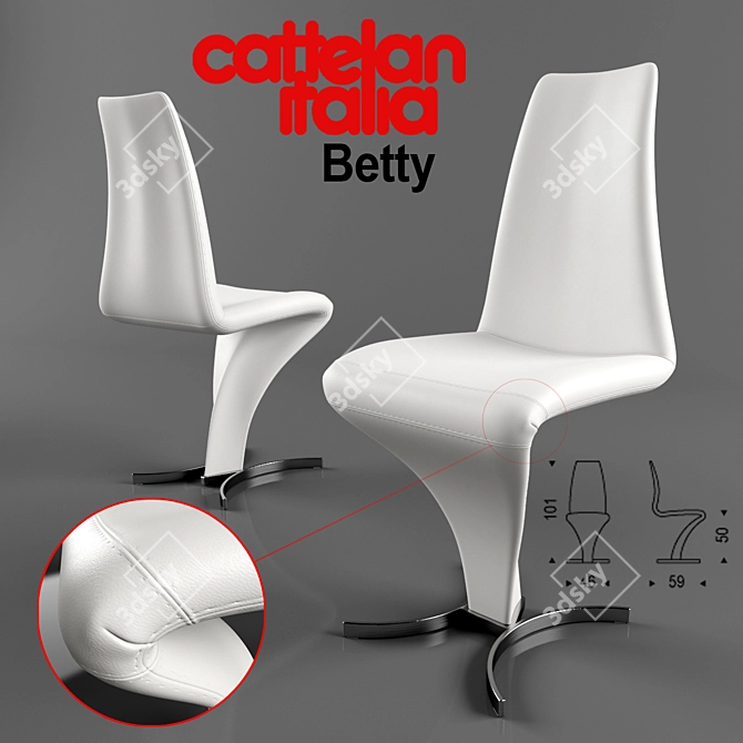 Sleek Italia Betty Chair 3D model image 1