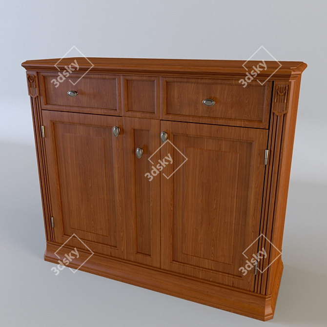 Modern 2-Door Dresser 3D model image 1