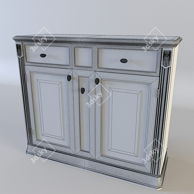 Modern 2-Door Dresser 3D model image 2