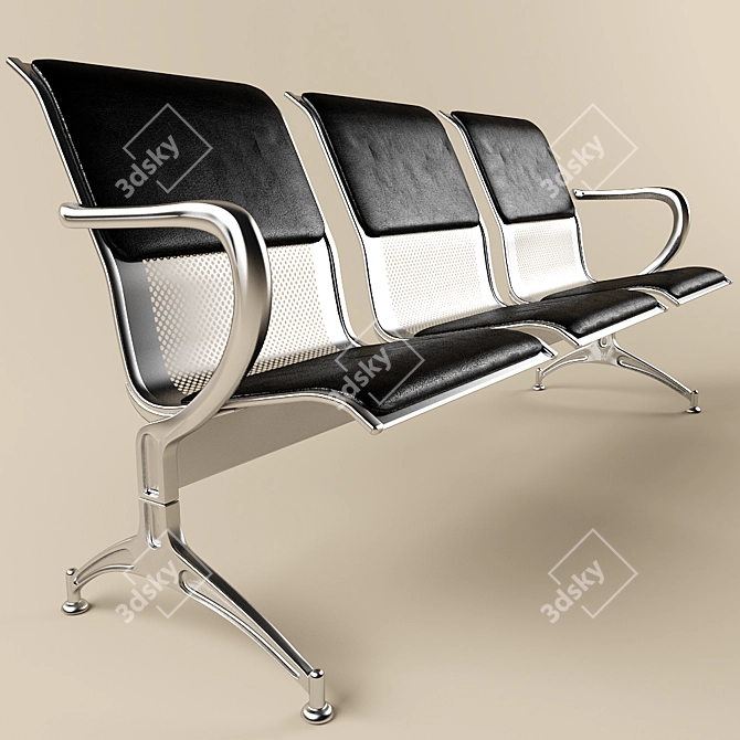 Perforated Metal Section Chairs 3D model image 1