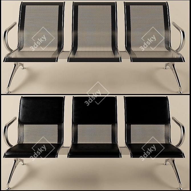 Perforated Metal Section Chairs 3D model image 2