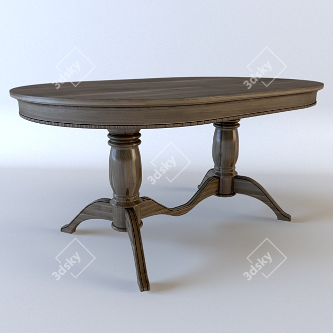 Stylish Wooden Table 3D model image 1