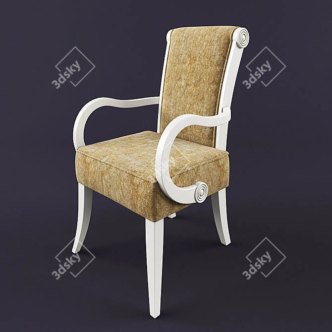 Elegant Baroque Chair 3D model image 1