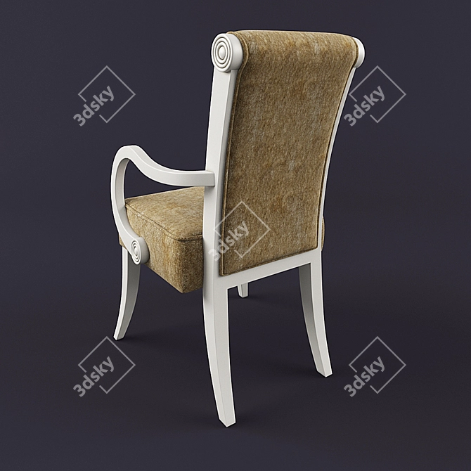 Elegant Baroque Chair 3D model image 2