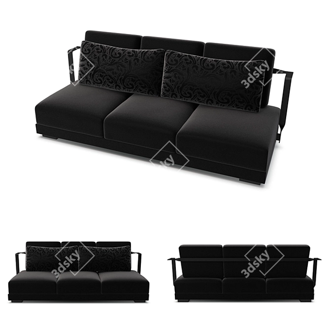 Modern 3-Seater Sofa (2200mm) 3D model image 1
