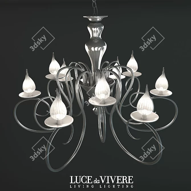 Elegant Chrome Luce da Vivere Chandelier 3D model image 1