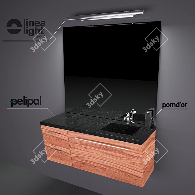 Elegant Pelipal Velbano Oblique Set 3D model image 1