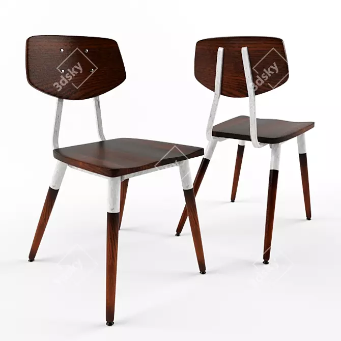 Vintage French-inspired School Chair 3D model image 1