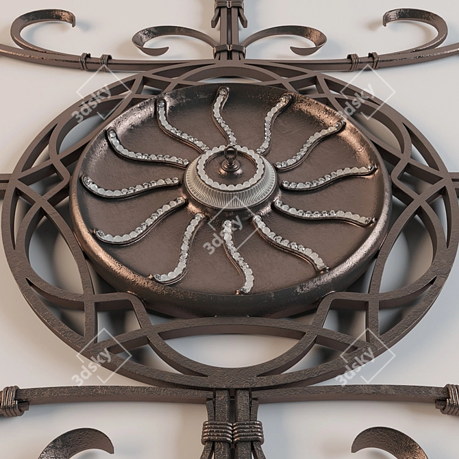 Title: Hammered Minka Lavery Ceiling Medallion 3D model image 1