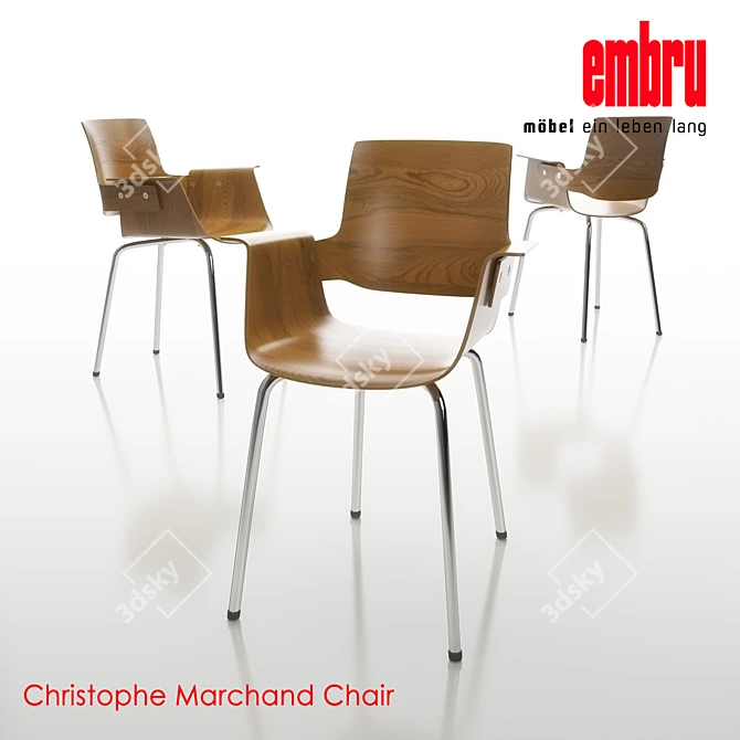 Elegant Christophe Marchand Chair 3D model image 1