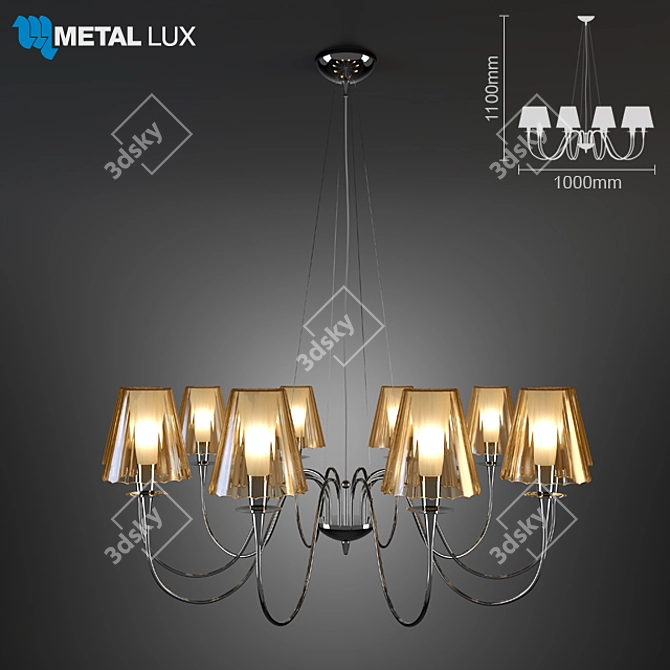 Metallux Opera Pendant: Elegant Lighting 3D model image 1