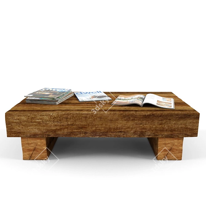 Sleek Modern Coffee Table 3D model image 1