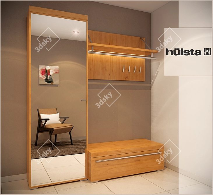 Modern German Hallway Furniture 3D model image 1