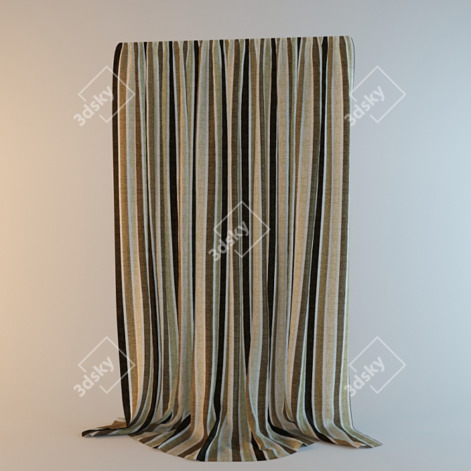 Versatile Straight Curtain 3D model image 1