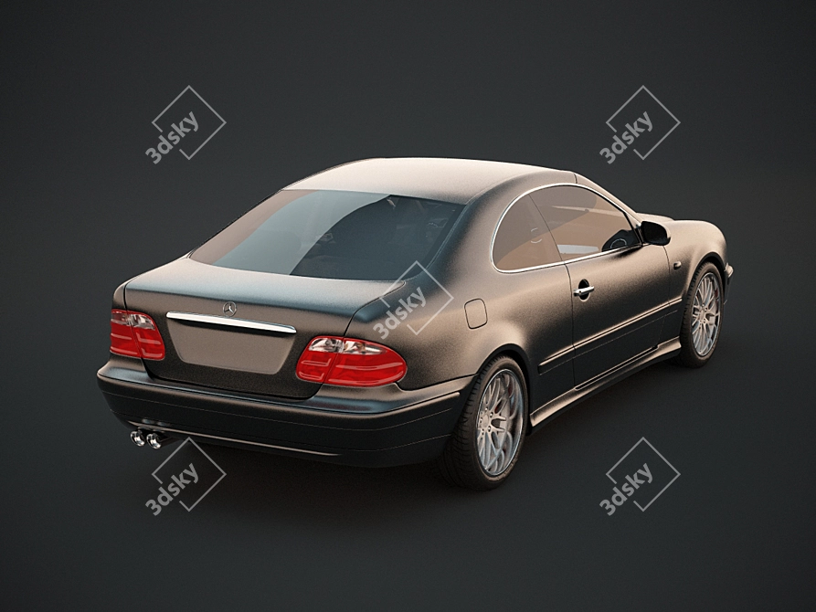 Sleek Mercedes CLK W208 Coupe 3D model image 2