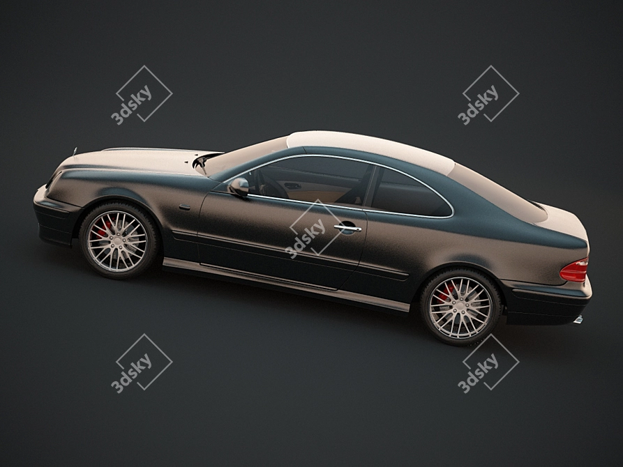 Sleek Mercedes CLK W208 Coupe 3D model image 3