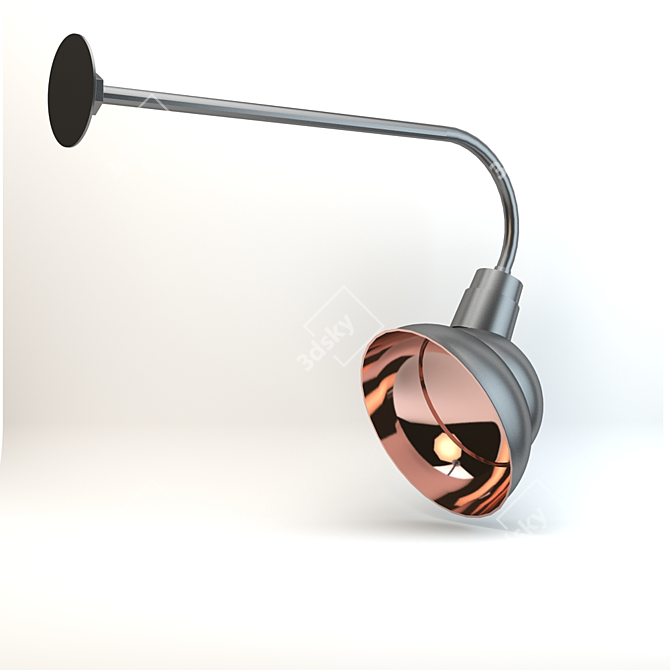 Sleek 2-Mat Wall Lamp 3D model image 1