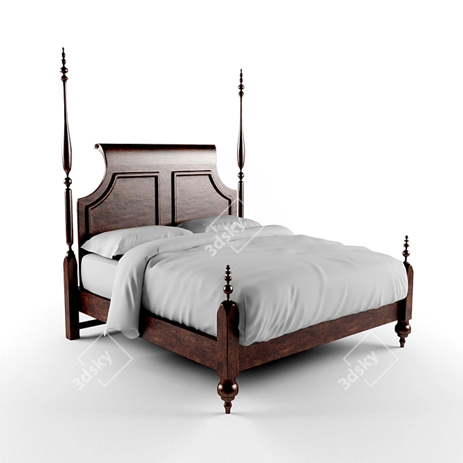 Classic Bed 3D model image 1