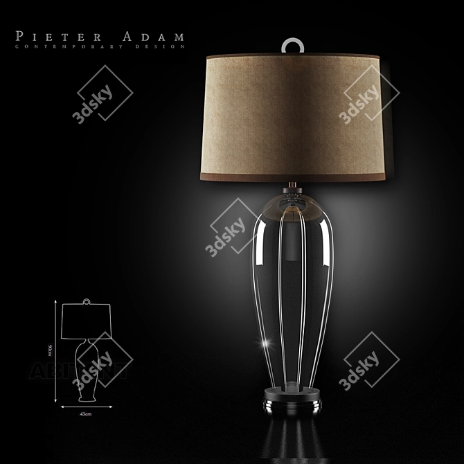 Modern Rosedale PA 823: Metal and Glass Table Lamp 3D model image 1