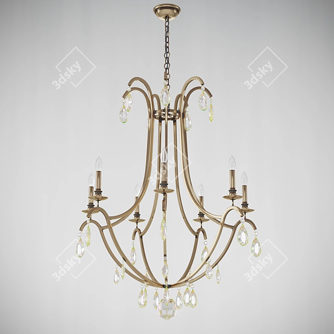 Elegant Crystal Chandelier 3D model image 1