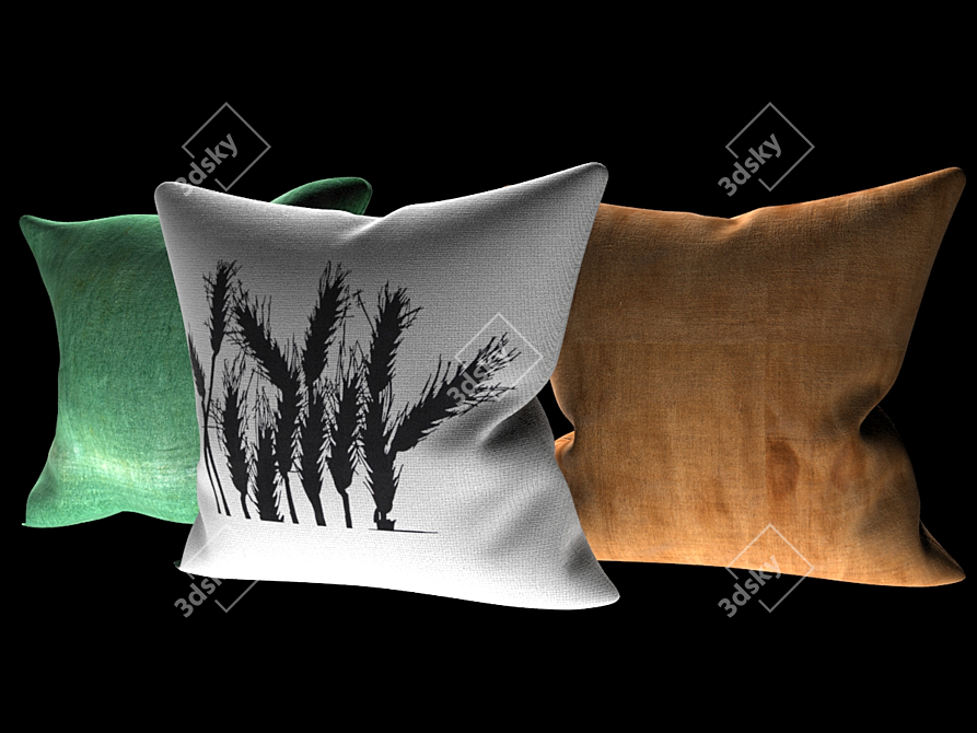 Handcrafted Vintage Country Pillows 3D model image 1